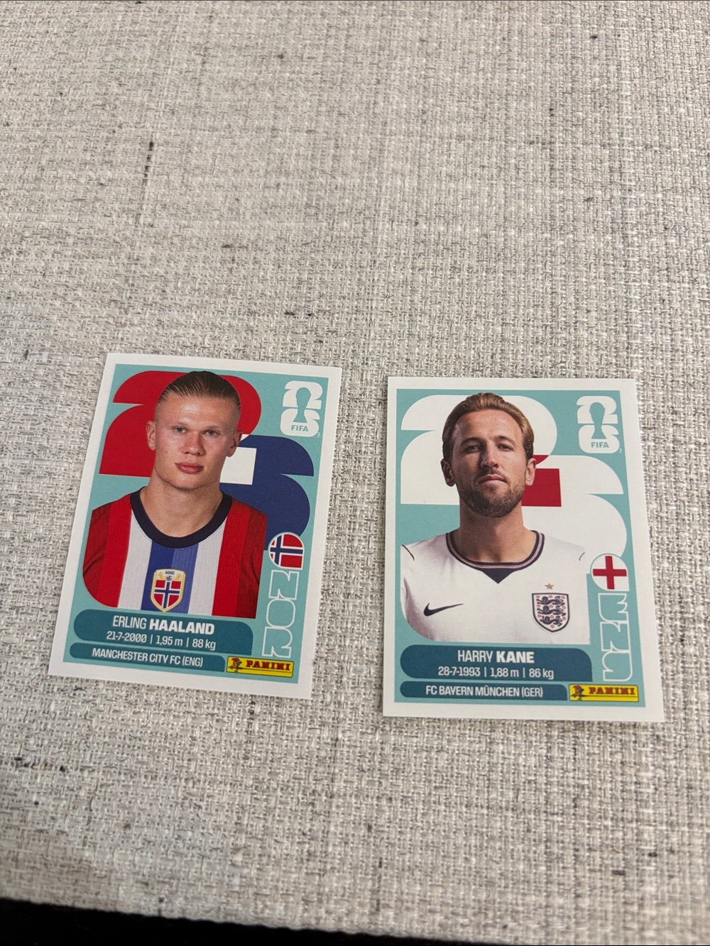 Erling Haaland harry Kane fifa stickers World Cup panini